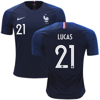 France 2018 World Cup LUCAS HERNANDEZ 21 Home Soccer Jersey Shirt