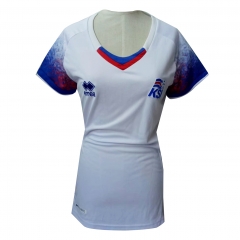Women Iceland 2018 FIFA World Cup Away Soccer Jersey Shirt Blue