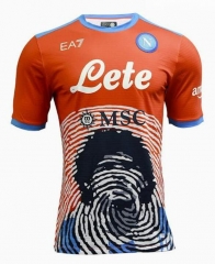 Player Version Shirt Maradona Limited Edition 21-22 Napoli Kit Orange Soccer Jersey