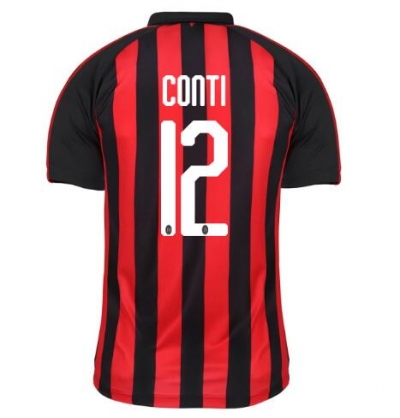 18-19 AC Milan CONTI 12 Home Soccer Jersey Shirt