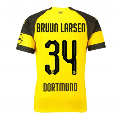 18-19 Borussia Dortmund Bruun Larsen 34 Home Soccer Jersey Shirt