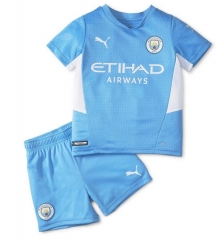Children 21-22 Manchester City Home Soccer Suits