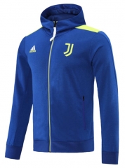 21-22 Juventus Blue Yellow Hoodie Jacket