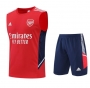 22-23 Arsenal Red Training Vest Shirt and Shorts