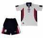 Retro Children 1998 England Home Soccer Uniforms