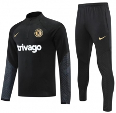 2022-23 Chelsea Black Training Sweatshirt and Pants