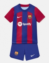 Children 23-24 Barcelona Home Soccer Uniforms