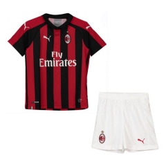 18-19 AC Milan Home Children Soccer Jersey Kit Shirt + Shorts