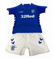 18-19 Glasgow Rangers Away Children Soccer Jersey Kit Shirt + Shorts