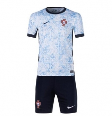 Children 2024 Euro Cup Portugal Away Soccer Kits
