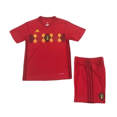 Belgium 2018 World Cup Home Children Soccer Kit Shirt And Shorts