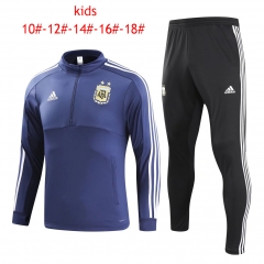 Kids Argentina FIFA World Cup 2018 Training Suit Zipper Blue