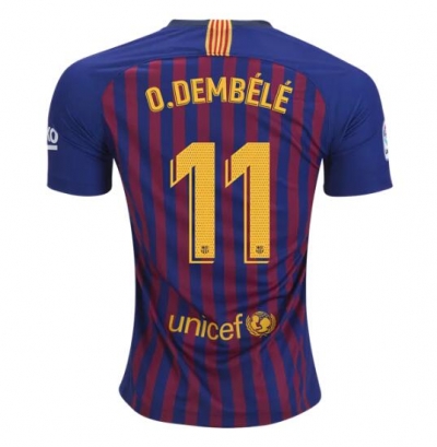 18-19 FC Barcelona Home Ousmane Dembele Soccer Jersey Shirt