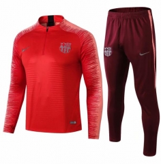 18-19 Barcelona Red Stripe Training Suit (Sweat shirt+Trouser)