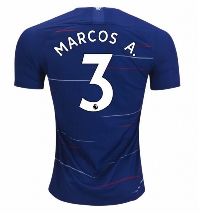 18-19 Chelsea Home Marcos Alonso Soccer Jersey Shirt
