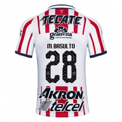 18-19 Deportivo Guadalajara Chivas M Basulto 28 Home Soccer Jersey Shirt