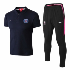 18-19 PSG Dark Blue Polo + Pants Training Suit