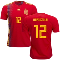 Spain 2018 World Cup ALVARO ODRIOZOLA 12 Home Soccer Jersey Shirt