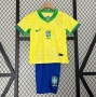 Children 2024 Copa America Brazil Home Soccer Kits
