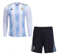 Argentina 2018 World Cup Home LS Soccer Kits With Shorts