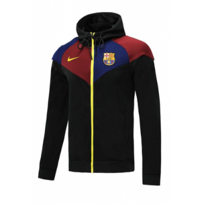 19-20 Barcelona Black Hoodie Jacket