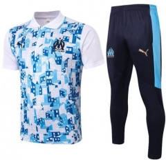 20-21 Marseille White Blue Polo Sets