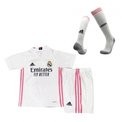 Children 20-21 Real Madrid Home Soccer Full Uniforms