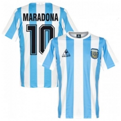 MARADONA #10 Retro 1986 Argentina Home Soccer Jersey Shirt