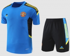 21-22 Manchester United Blue Training Uniforms