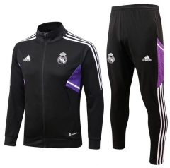 22-23 Real Madrid Black Training Jacket and Pants
