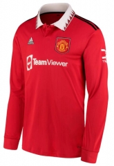 Long Sleeve 22-23 Manchester United Home Soccer Jersey Shirt