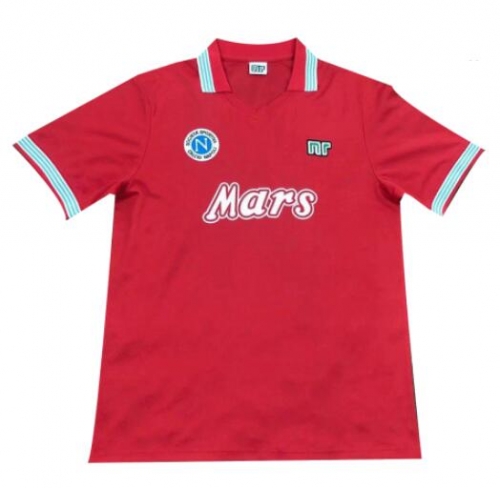 Retro 88-89 Napoli Red Away Soccer Jersey Shirt