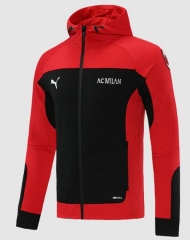 21-22 AC Milan Black Red Hoodie Jacket