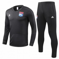 18-19 Olympique Lyonnais Black Training Suit (Shirt+Trouser)