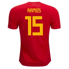 Spain 2018 World Cup Home Sergio Ramos #15 Soccer Jersey Shirt