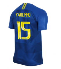 Brazil 2018 World Cup Away Paulinho Soccer Jersey Shirt