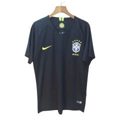 Brazil 2018 World Cup Goalkeeper Shirt Black Soccer Jersey