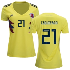 Women Colombia 2018 World Cup JOSE IZQUIERDO 21 Home Soccer Jersey Shirt