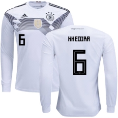 Germany 2018 World Cup SAMI KHEDIRA 6 Home Long Sleeve Soccer Jersey Shirt