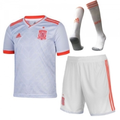 Spain 2018 World Cup Away Whole Soccer Kits (Shirt+Shorts+Socks)