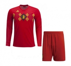 Belgium 2018 World Cup Home LS Soccer Kits (Shirt+Shorts)