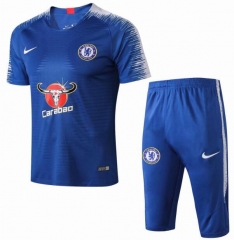 18-19 Chelsea Blue Stripe Short Training Suit