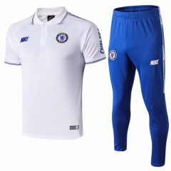 19-20 Chelsea White Polo Kit Shirt and Pants