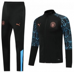 20-21 Manchester City Black High Neck Training Jacket and Pants