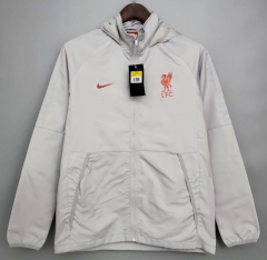 21-22 Liverpool Grey Windbreaker Hoodie Jacket