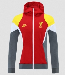 21-22 Liverpool Grey Red Hoodie Jacket
