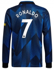 Ronaldo #7 Long Sleeve 21-22 Manchester United Third Soccer Jersey Shirt