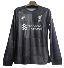Player Version Long Sleeve 21-22 Liverpool Black Goalkeeper Soccer Jersey Shirt