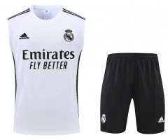 22-23 Real Madrid White Training Vest Shirt and Shorts