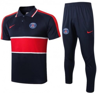 20-21 PSG Navy Red Polo Sets